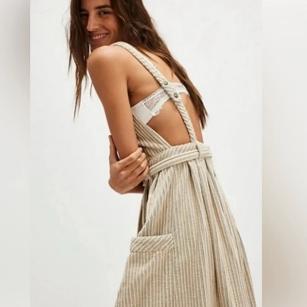 NWOT Free People The Other Side Corduroy Striped Midi Dress Size 0 - Picture 3 of 8